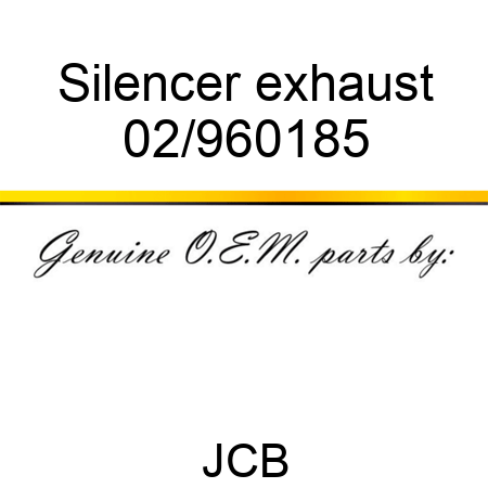 Silencer, exhaust 02/960185