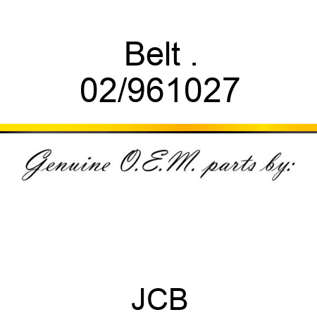 Belt, . 02/961027