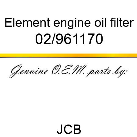 Element, engine oil filter 02/961170