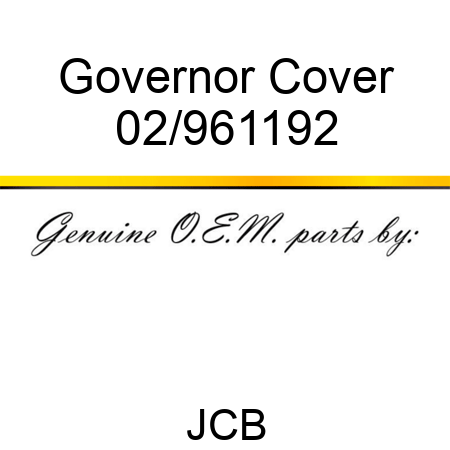 Governor, Cover 02/961192