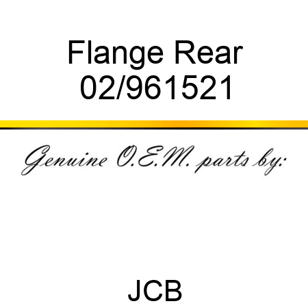 Flange, Rear 02/961521