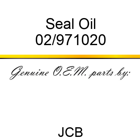 Seal, Oil 02/971020
