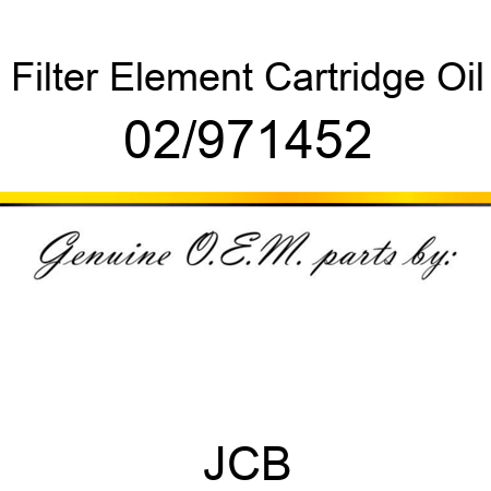 Filter, Element Cartridge, Oil 02/971452
