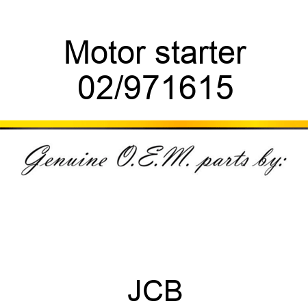 Motor, starter 02/971615