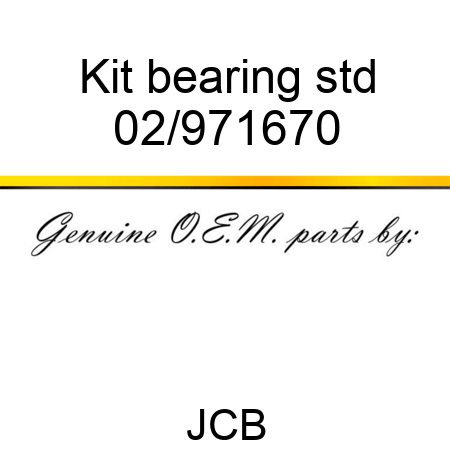 Kit, bearing std 02/971670