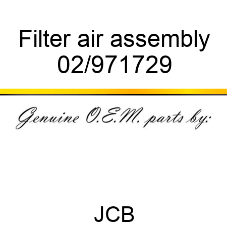 Filter, air assembly 02/971729