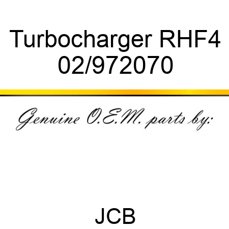 Turbocharger, RHF4 02/972070