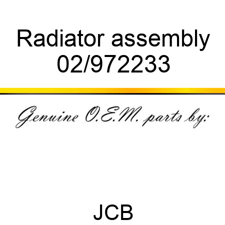 Radiator, assembly 02/972233