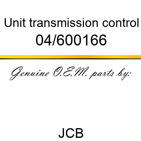 Unit, transmission control 04/600166