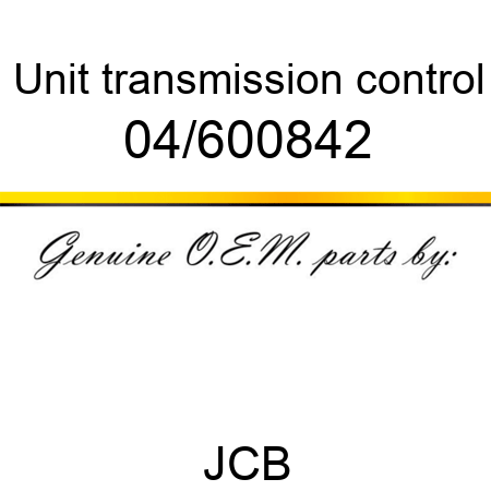 Unit, transmission control 04/600842