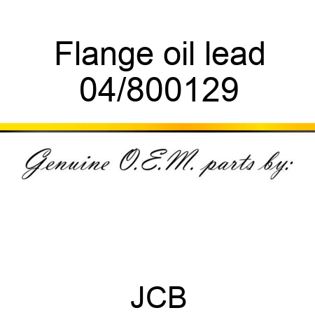 Flange, oil lead 04/800129