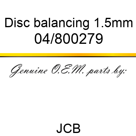 Disc, balancing 1.5mm 04/800279