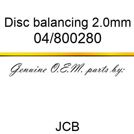 Disc, balancing 2.0mm 04/800280
