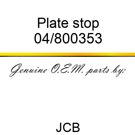 Plate, stop 04/800353