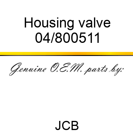 Housing, valve 04/800511