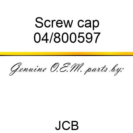 Screw, cap 04/800597