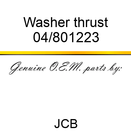 Washer, thrust 04/801223