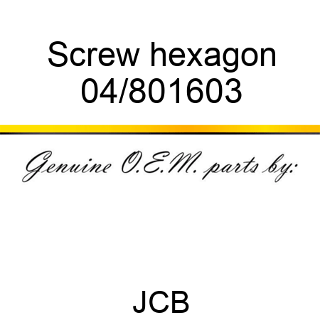 Screw, hexagon 04/801603