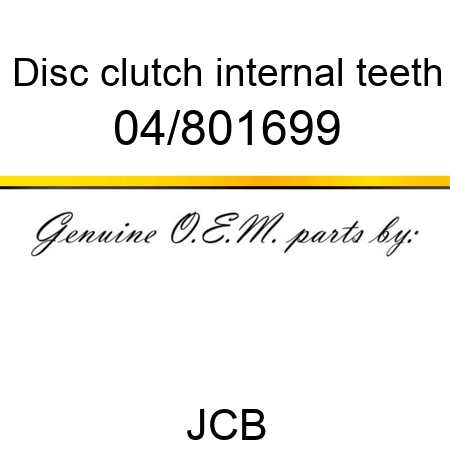 Disc, clutch, internal teeth 04/801699