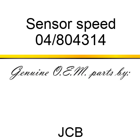 Sensor, speed 04/804314