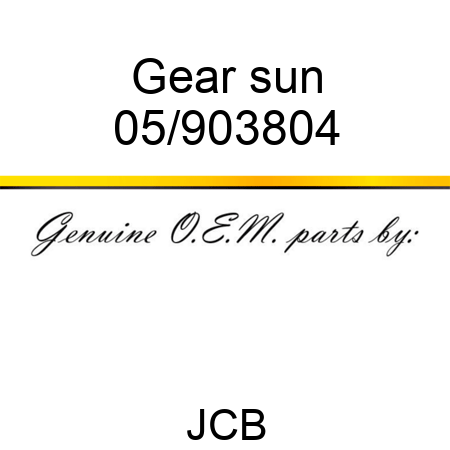 Gear, sun 05/903804