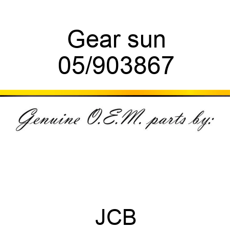 Gear, sun 05/903867