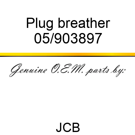 Plug, breather 05/903897