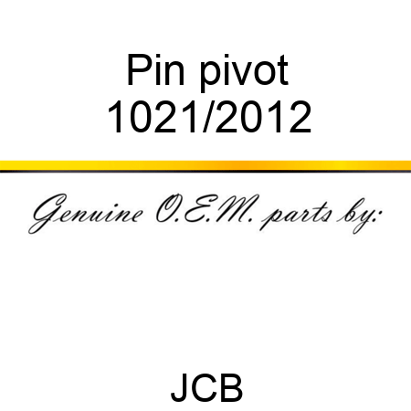 Pin, pivot 1021/2012