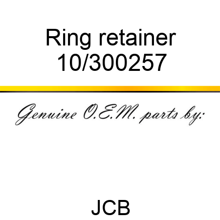 Ring, retainer 10/300257