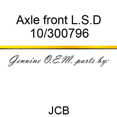Axle, front, L.S.D 10/300796