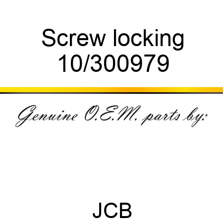 Screw, locking 10/300979