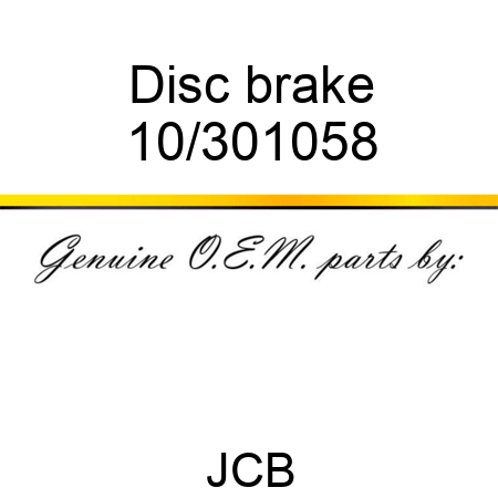 Disc, brake 10/301058