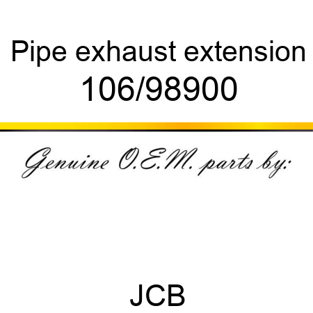 Pipe, exhaust extension 106/98900