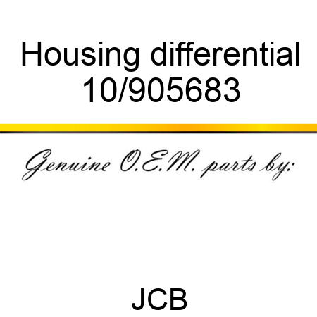 Housing, differential 10/905683