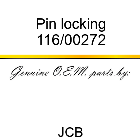 Pin, locking 116/00272
