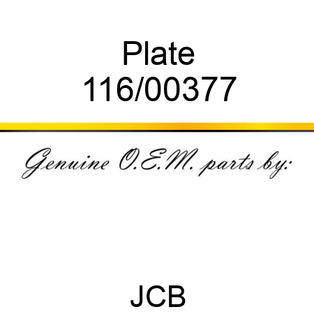 Plate 116/00377