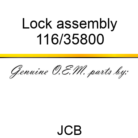 Lock, assembly 116/35800