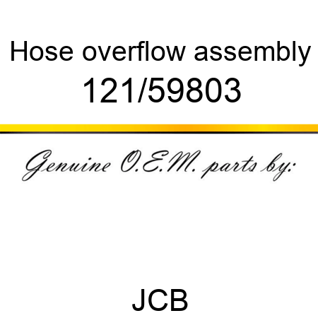 Hose, overflow assembly 121/59803