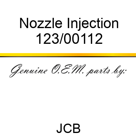 Nozzle, Injection 123/00112