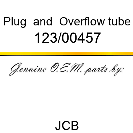 Plug, & Overflow tube 123/00457