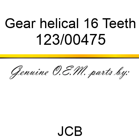 Gear, helical 16 Teeth 123/00475
