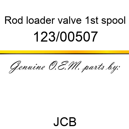 Rod, loader valve, 1st spool 123/00507