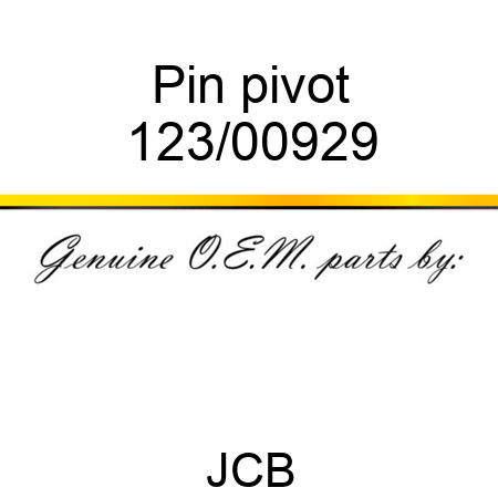 Pin, pivot 123/00929