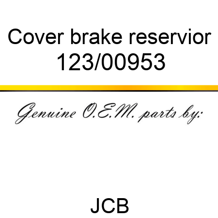 Cover, brake reservior 123/00953