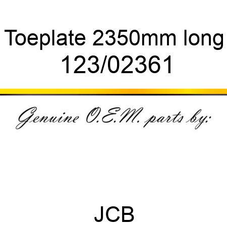 Toeplate, 2350mm long 123/02361