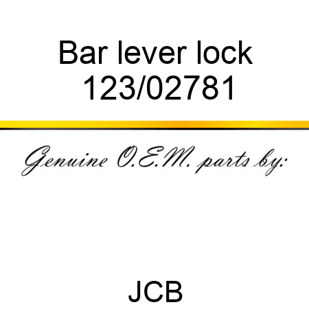 Bar, lever lock 123/02781