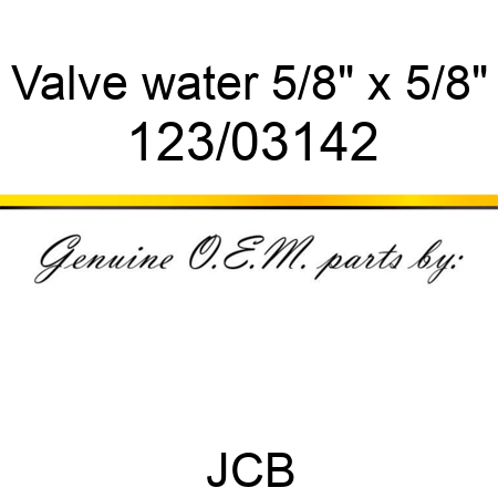 Valve, water, 5/8