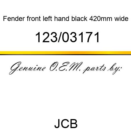 Fender, front left hand, black, 420mm wide 123/03171