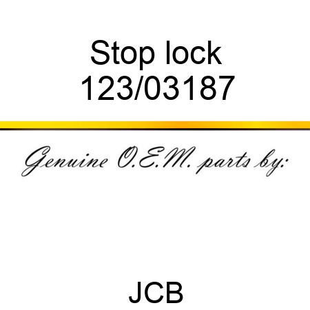 Stop, lock 123/03187