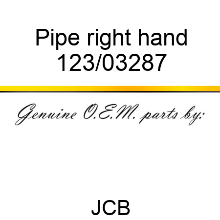 Pipe, right hand 123/03287